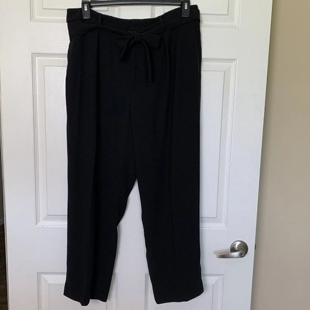 Polo Ralph Lauren Women's Size 14 Dress Pants Black Polyester Tie Belt